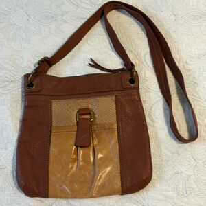 The Sak Kendra 3 Toned Tan Brown Pebbled Glazed Leather Crossbody Purse …